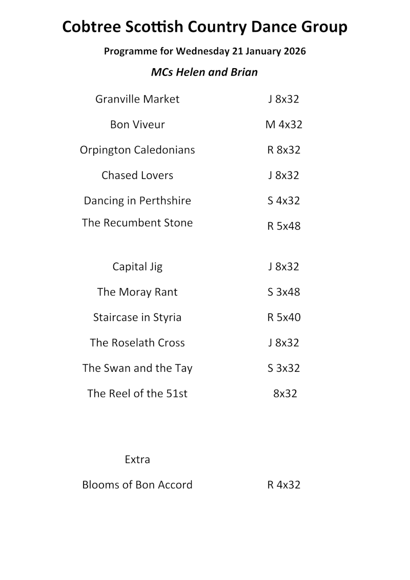 Programme 21st January 2026