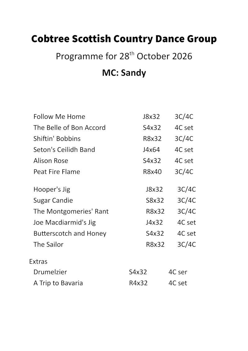 Programme 28th October 2026