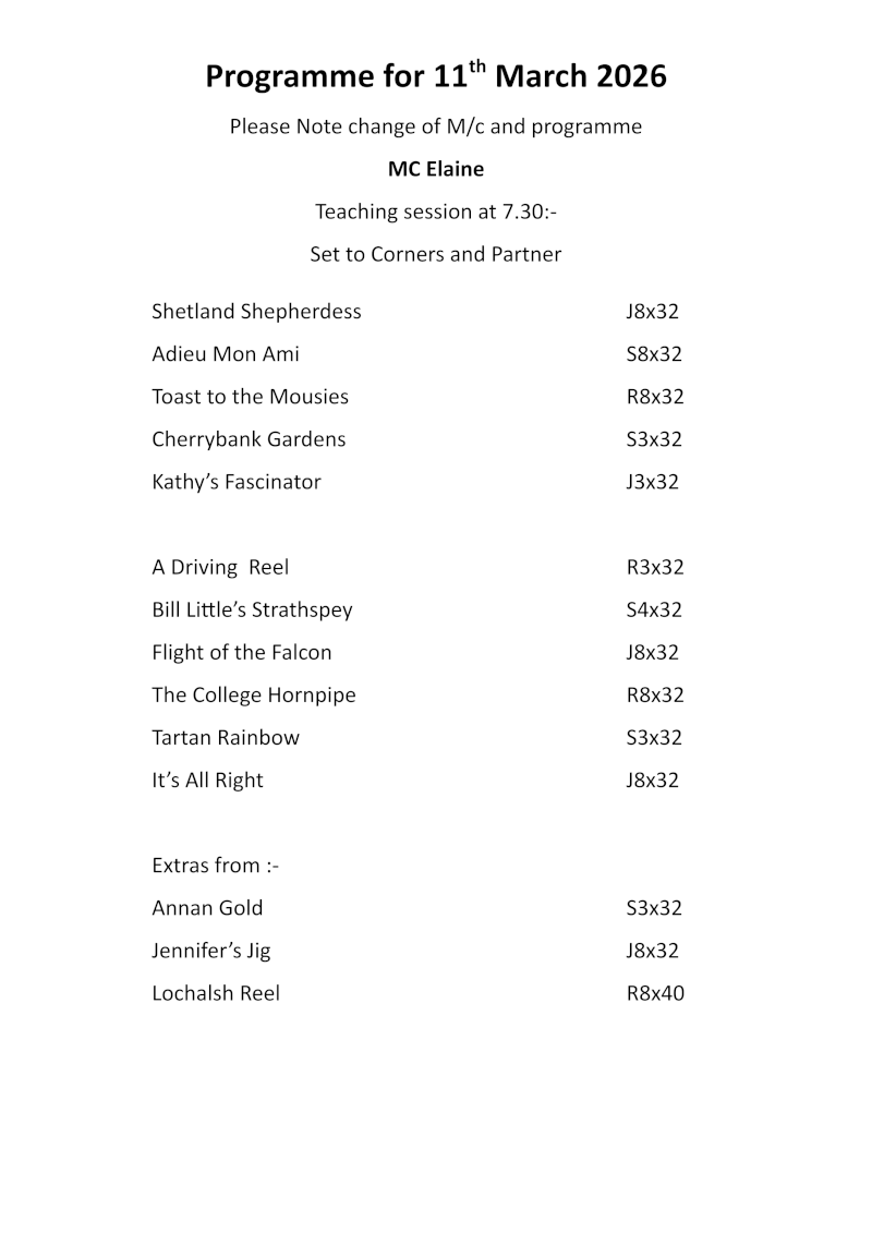 Programme 11th March 2026