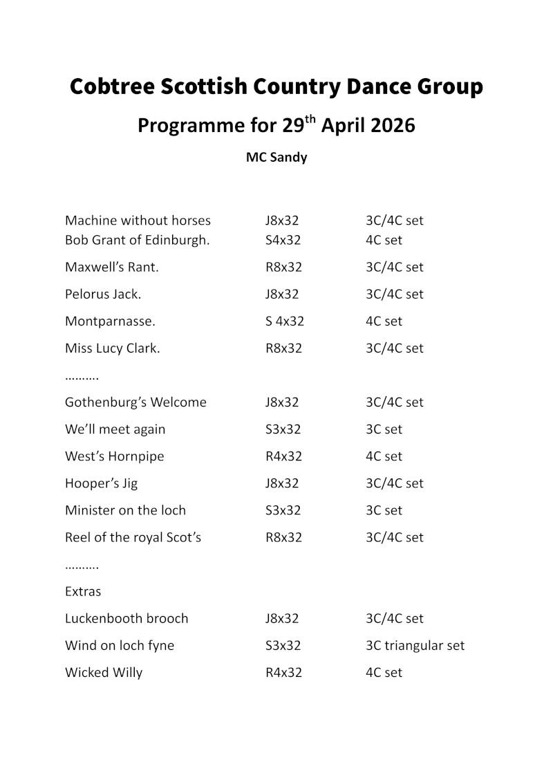 Programme 29th April 2026